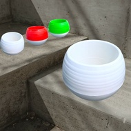 Pot bunga plastik unik pot bola pot plastik putih size 25pot bola