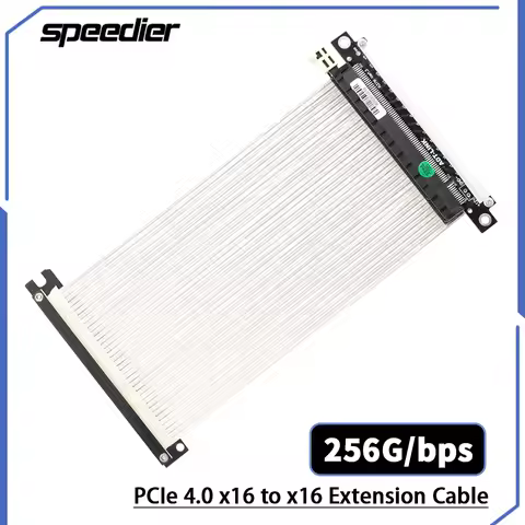 Riser Double Reverse PCIe Riser Cable, 4.0 X16 PCI Express Riser Extender, Flexible High Speed GUP R