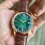 WMNP Seiko Mod Presage Automatic Gradient Green on Rose Gold Body Dial movement 4R35B