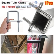CHIHIRO1X3EE 1Pcs Pipe U-clamp, Galvanized Q235 Carbon Steel With Baffle M8 Square Tube Clamp,  Scre