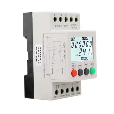 JVR800‑2 Under Over Voltage Protector 3 Phase Voltage Monitoring Sequence Relay 3 Phase Voltage Rela