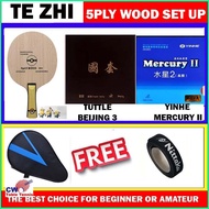 TE ZHI PUREWOOD Blade 5PLY WOOD +TUTTLE BEIJING 3 SUPER TACKY +YINHE Mercury 2 Sticky-Elastic Invert