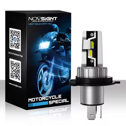Novsight Newest N57 H4 LED Motorcycle Light 6500K Super Bright 25W 5000LM High/Low Beam Mini LED Hea
