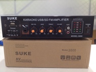 เครื่องขยายเสียง Power Integrated Amplifier SUKE Model 3000 stereo Karaoke Amplifier USB SD card FM 