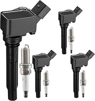 UF752 Ignition Coil Pack 06H905110G and Iridium Spark Plug XP5325 set of 4 fit for Audi A3,A4,A5,A4/