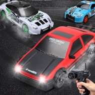 4WD RC Drift Car 1:24 Scale, Interchangeable Tires for Race Drift, LED Lights, 6 Cones & 2.4G Remote