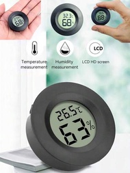 1pc迷你led指示燈數顯溫度計液晶數位溫度計濕度計溫度室內便利溫度感測器濕度計儀表儀器圓形電子溫濕度計,履帶式電子溫濕度計,壓克力箱爬升溫度計,濕度測量範圍10%-99%( Rh),溫度測量範圍-50至70(°C)