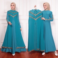 HIJAU Rina BUSANA - Latest Color Abaya Gamis - Colorful Abaya - Green Abaya - Navy Color Abaya - Lat