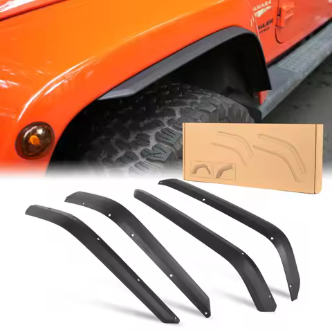 Front & Rear Fender Flares Compatible with 2007-2017 Jeep Wrangler JK JKU Off-Road Wheel Flares Line