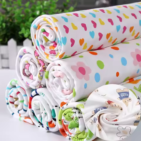 High Quality Soft Pure Cotton Kids Printed Knitted Fabric For Cartoon Kids Clothing Blankets DIY Sew