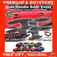 3D Carbon Red Logo Handle Bowl Cover MYVI PERSONA SAGA BEZZA ALZA AXIA IRIZ HILUX Door Sticker Trim