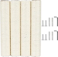 ECCIBOUN 4 PCS 7.4cm 2.91in Diameter Cat Scratching Post Replacement Sisal Pole (40cm/15.75in, M10)