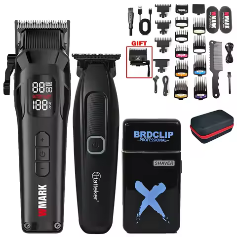 9000RPM WMARK NG8080 BL1T 701 Professional Hair Clipper Trimmer DLC Blade LED Display Men's Hair Cut