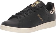 adidas Women's Stan Smith Shoe Sneaker, Black/Supplier Colour/Gold Metallic, 11