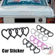 JONY Love Heart Logo Rear, Heart-shaped ABS Plastics Trunk Tail Label Badge,  Emblem Decal Car Stick