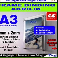 ️A3 Acrylic Frame Acrylic Frame/ Wall Frame/ Marga Cipta/ / Frame Foto Poster Frame/