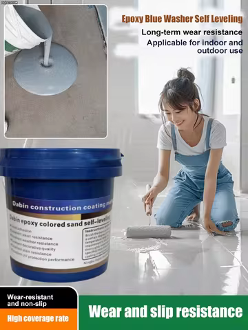Indoor outdoor Floor Selfflowing Flat Epoxy Material Upgraded Wearresistant Color Sand Floor Paint