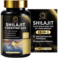 Shilajit Capsules for Men with Sea Moss & Ashwagandha Energy Stamina Support Supplement CoQ10 (120 P