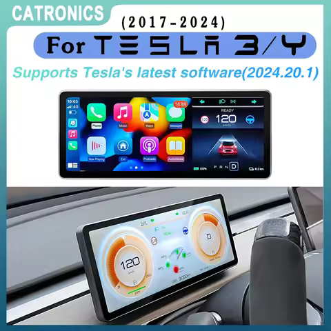 CATRONICS for 2023Tesla Aaccessories Model 3 Y Digital Dashboard Heads Up Display Carplay Android Au