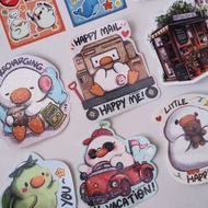 Fluf Duck Die-cut Sticker Flakes | Mini Sticker Sheets | Storefront Cafe House Sticker | Cute Duck