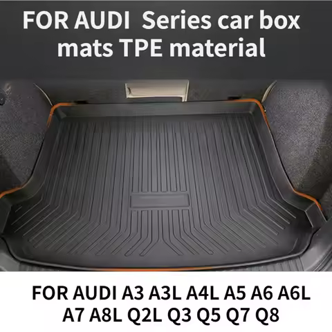For Audi A3, A3L, A4L, A5, A6, A6L, A7, A8L, Q2L, Q3, Q5, Q7, Q8 Trunk Mats TPE Modified Car Accesso