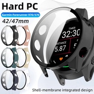 Glass+Case for Garmin Forerunner 970 570 42mm 47mm Tempered Glass Screen Protector & Hard PC Protect