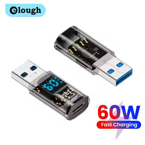 Elough 60W Type C Female to USB A Male Adapter LED 36W USB 3.2 Female to Type C Male Adapter USB A t