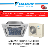 DAIKIN (Authorised Dealer) 3HP CEILLING CASSETTE INVERTER  AIRCONDITIONER WITH GIN ION (30000 BTU) FCFC85A/RZFC85A