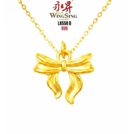 Wing Sing 999 蝴蝶结足金吊坠 Loket 5G Reben 999 999 Sweet Ribbon 5G Pendant