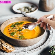 SHANHAI 6PCS Soup Spoons, Large Thick Stainless Steel Spoons, Practical Convenient Silver Food-grade