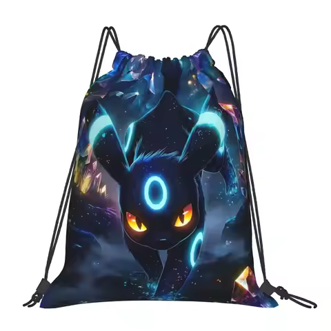 Eevee Pokemon Portable Snorkeling Drawstring Bags Riding Backpack Beach Clothes Diving Storage Backp