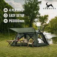 TOMOUNT 4 Person Quick Setup Camping Tent PU3000mm Waterproof Spacious Family Tent 4 Seasons with A7