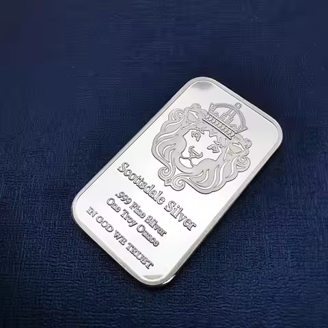 Scottsdale Silver 999 Fine Silver One Troy Ounce Bar Bullion In God We Trust Coin