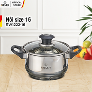 Nồi Inox 5 đáy KIELER đáy từ 16cm nấu nhanh, tiết kiệm điện, có 2 lớp chống dính Whitford ít bám dầu