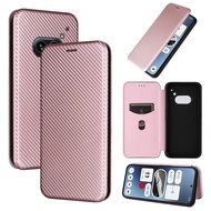 Carbon Fiber Flip Phone Case for Nothing Phone 2A 1 2 Phone2A Phone2 Business Housing Magnetic Simplicity Anti-fall Multifunction Covers