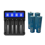 韓國 KTG RC-L14快速4槽充電器(USB) + KTG 18B220 18650 220mAh電池*4粒 | 2小時快充 | 智能控溫保護 | 香港行貨