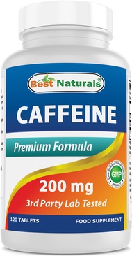 Best Naturals Caffeine Pills 200mg, 120 Count