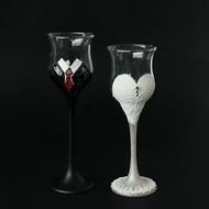 Mr and Mrs Shot Glasses Wedding Hand Painted set of 2