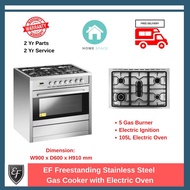 EF Freestanding Stainless Steel Gas Cooker with Electric Oven, GCAE 9650 A SS