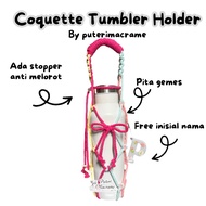 | Tumbler Holder Macrame Coqueette| Macrame Cup Holder | Tumbler Strap | Macrame Tumbler Holder | St