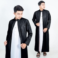 Best Selling 2 in 1 men's outer robe, latest premium long-sleeved men's robe - Black, M E2S6
