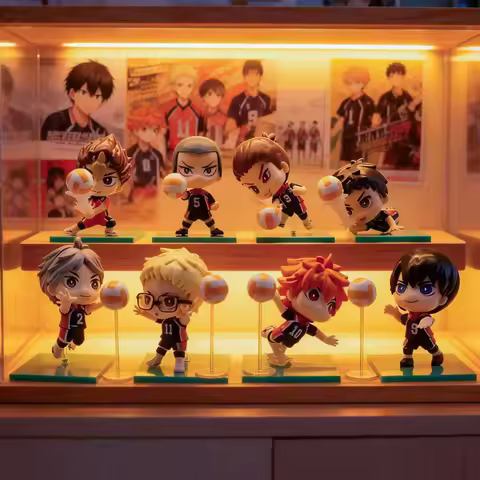 8pcs volleyball Hinata Shoyo & Kageyama Tobio | Cute Chibi Anime Figures | Anime Merch Collectible, 