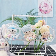 Cotton Doll 10cm Outing Bag Transparent Round Can Hang Baby Bag Doll Plush 10CM Walking Baby Bag Sto