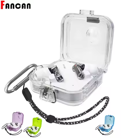 Clear TPU Case For Nothing Ear 2 2023 Full-Body Shockproof Protector Cover with Lanyard and Keychain