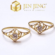 Stone Ring SIZE 10-19 Gold 916 Pure 1.08g-1.12g