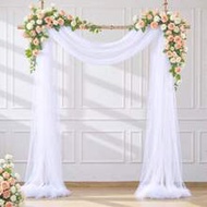 1pc White Wedding Arch Fabric, Size 75cm/160cm X 600cm/800cm, Transparent Backdrop, Suitable For Wed