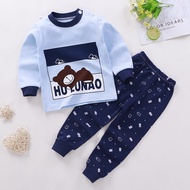 Ready Stock Kids Sleepwear Baby Boy Long Sleeve Cartoon Pajamas Cotton Baju Tidur Budak Lelaki Child