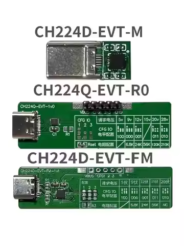 WCH CH224 Development Board CH224D CH224Q 224K USB PD Fast Charging Protocol Powered Evaluation Boar