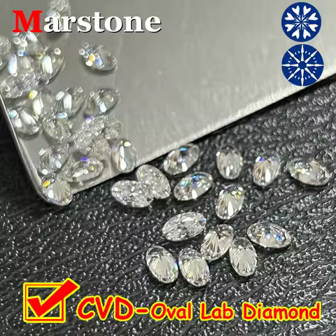 CVD Oval Lab Grown DEF VS CVD Oval Diamond Gemstone Super White DIY Fine Lab Grown Didamond Ring Ear