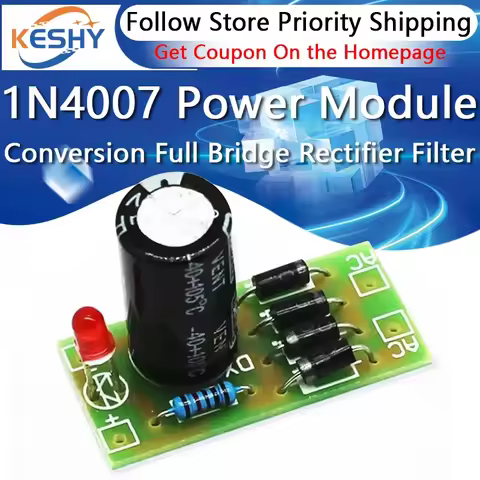 AC to DC power conversion module 1N4007 full bridge rectifier filter 12V 1A AC DC converter